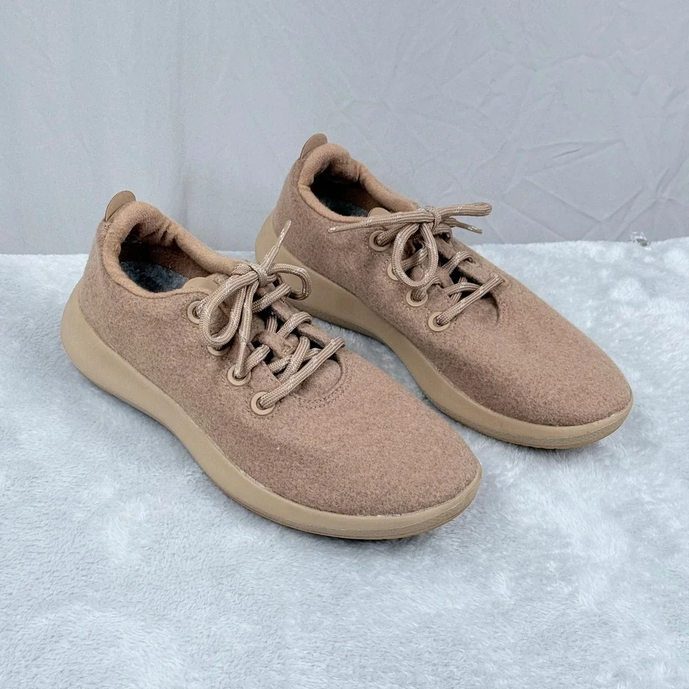 Allbirds Wool Runners Shoes Women 9 Tan Merino Wool Low Top Sneakers Running